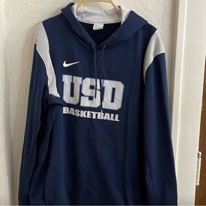 NIKE Men's University Of San Diego Therma-Fit Fleece Hoodie Navy/White